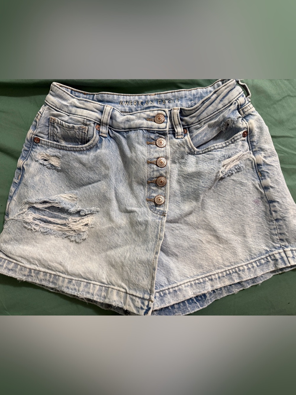 American Eagle Light Blue Comfort Stretch Denim Waistband Skort